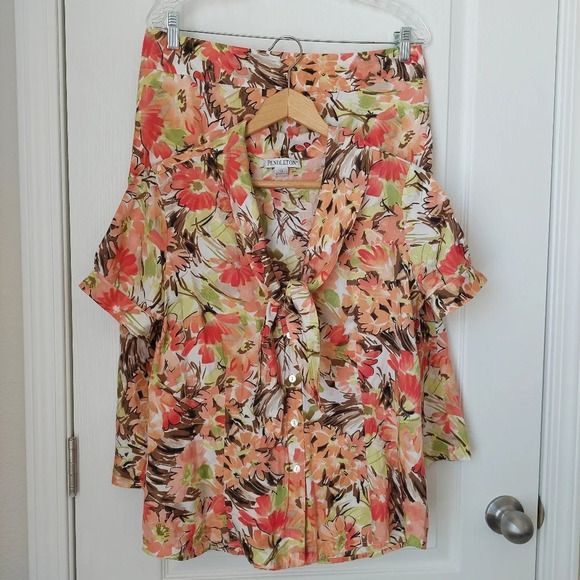 Pendleton Women's Floral Top and Skirt Set Size 10 - Picture 1 of 10
